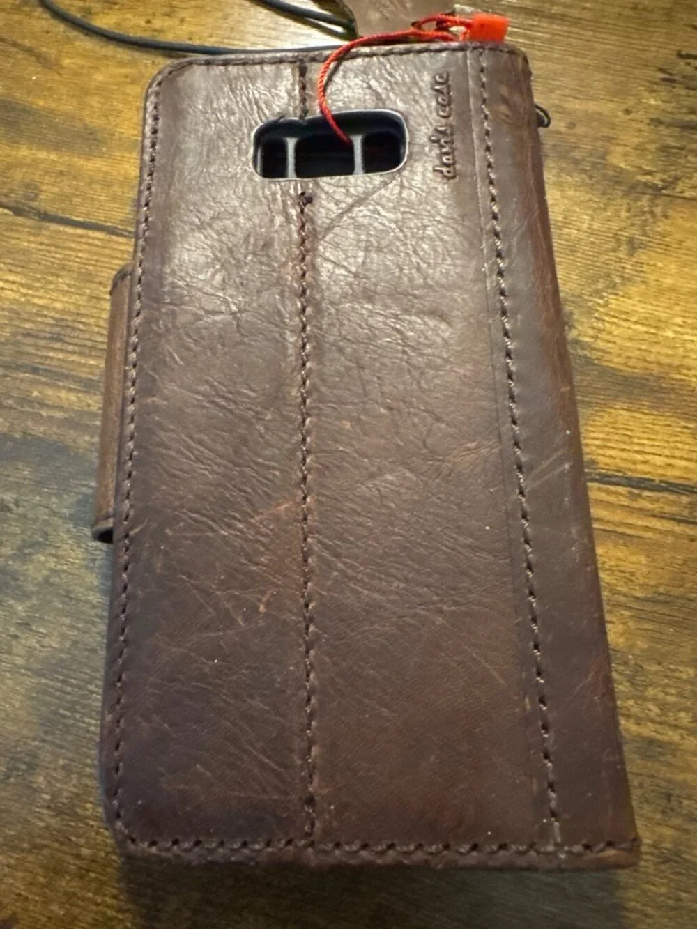 DavisCase 1948 NEW Distressed Brown Genuine Leather Wallet Phone Case